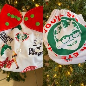 A Christmas story cloth diaper